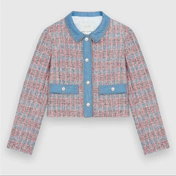 Maje Jackets Coats Maje Venise Tweed Jacket With Denim